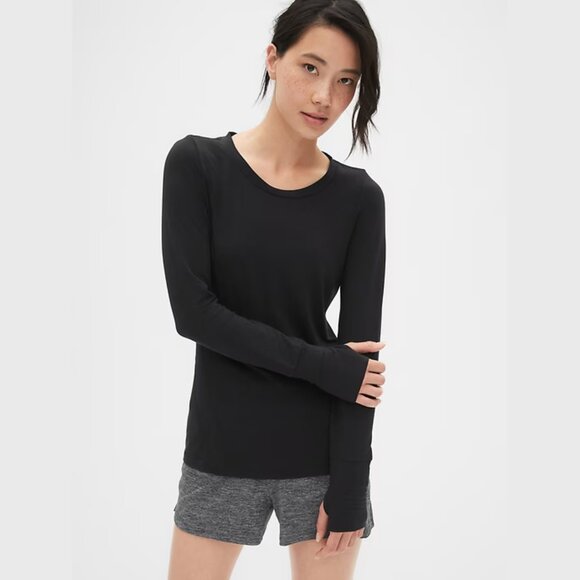 GapFit Breathe Long Sleeve T-Shirt XL Black - Picture 1 of 10
